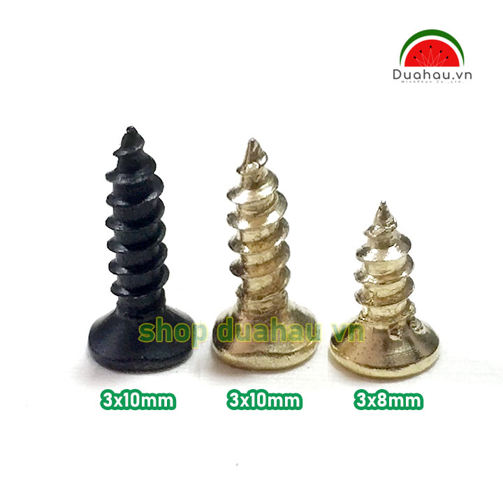 [1 ký] Vít Đầu Bằng 3x10mm ĐEN