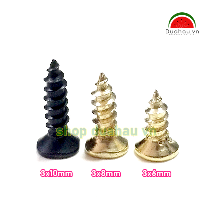 [1 ký] Vít Đầu Bằng 3x10mm ĐEN